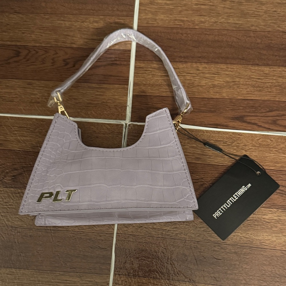 PrettyLittleThing Light Purple Croc Mini Bag